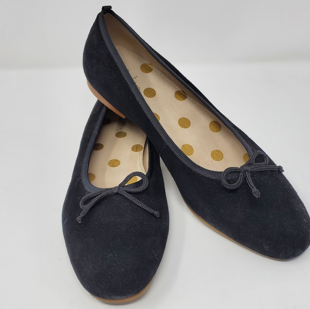 Boden Black Flats with Bow Detail